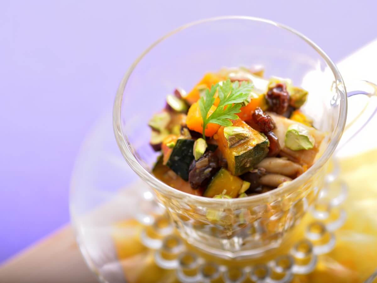 ピスタチオときのこのオードブル